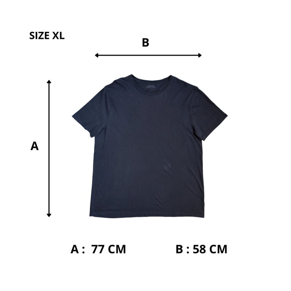 Vince Navy Blue Pima Cotton Men's T-Shirt – Short Sleeve Crewneck Tee, Size XL - Picture 6 of 6